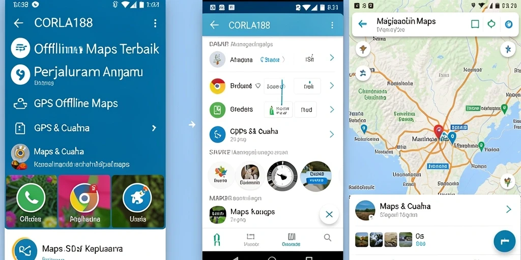 Antarmuka aplikasi CORLA188 yang menampilkan peta offline yang lengkap dan mudah digunakan.