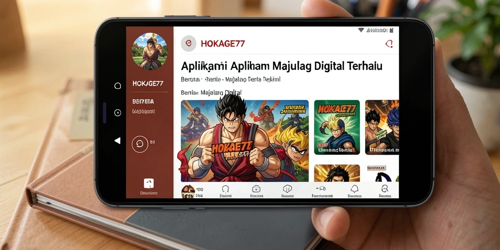 Antarmuka HOKAGE77 yang sederhana dan menarik untuk Majalah Digital.