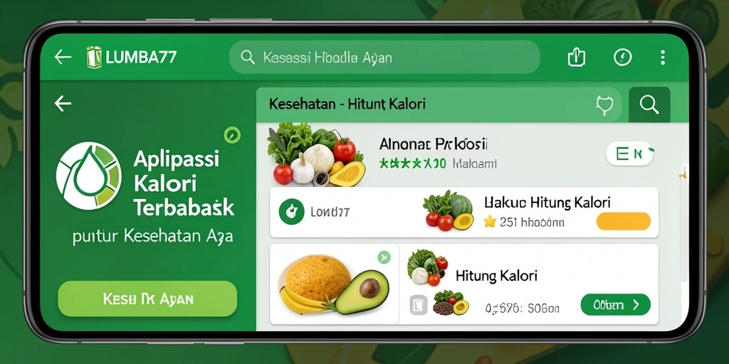 Antarmuka LUMBA77 menampilkan fitur Hitung Kalori yang mudah digunakan.