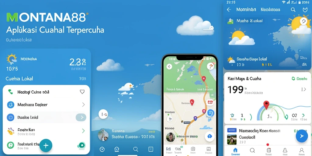 Tampilan antarmuka MONTANA88 menampilkan informasi cuaca lokal dengan jelas.