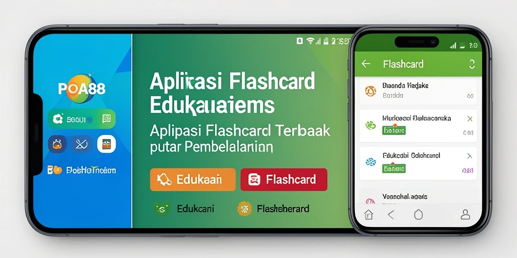 Tampilan antarmuka aplikasi POA88 dengan fungsi Flashcard yang interaktif