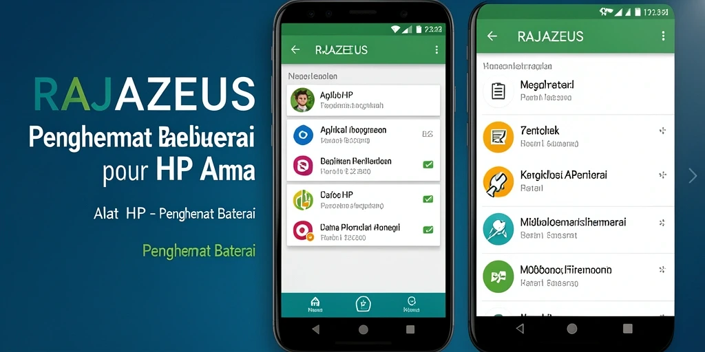 Tampilan antarmuka RAJAZEUS yang ramah pengguna untuk penghematan baterai.