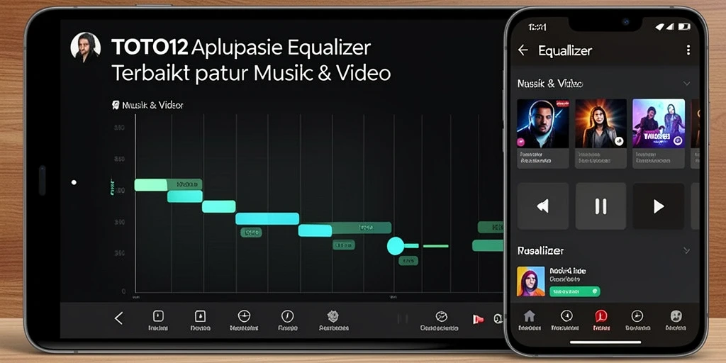 Antarmuka pengguna aplikasi TOTO12 dengan pengaturan Equalizer yang intuitif.